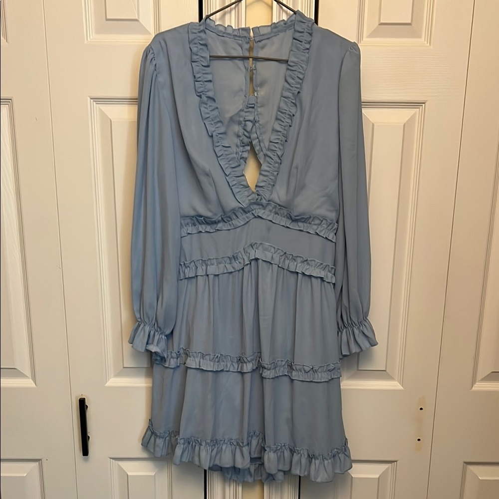 Light Blue Ruffled Dress